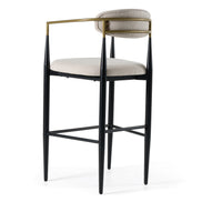 Buchtel - Mid-Century Modern Beige + Gold Arm + Black Bar Chair - image 4
