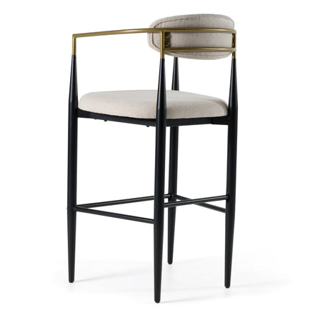 Buchtel - Mid-Century Modern Beige + Gold Arm + Black Bar Chair - image 4