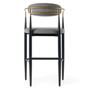 Buchtel - Mid-Century Modern Medium Grey + Gold Arm + Black Bar Chair - image 3