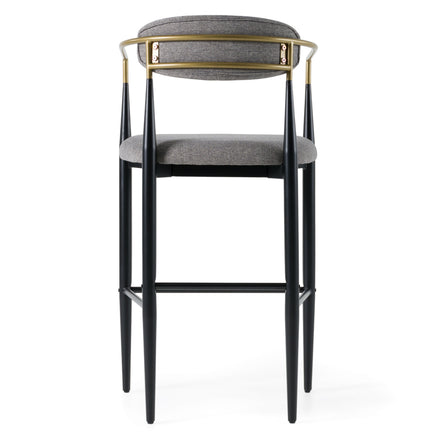 Buchtel - Mid-Century Modern Medium Grey + Gold Arm + Black Bar Chair - image 3