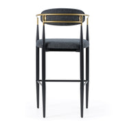 Buchtel - Mid-Century Modern Dark Grey + Gold Arm + Black Bar Chair - image 3