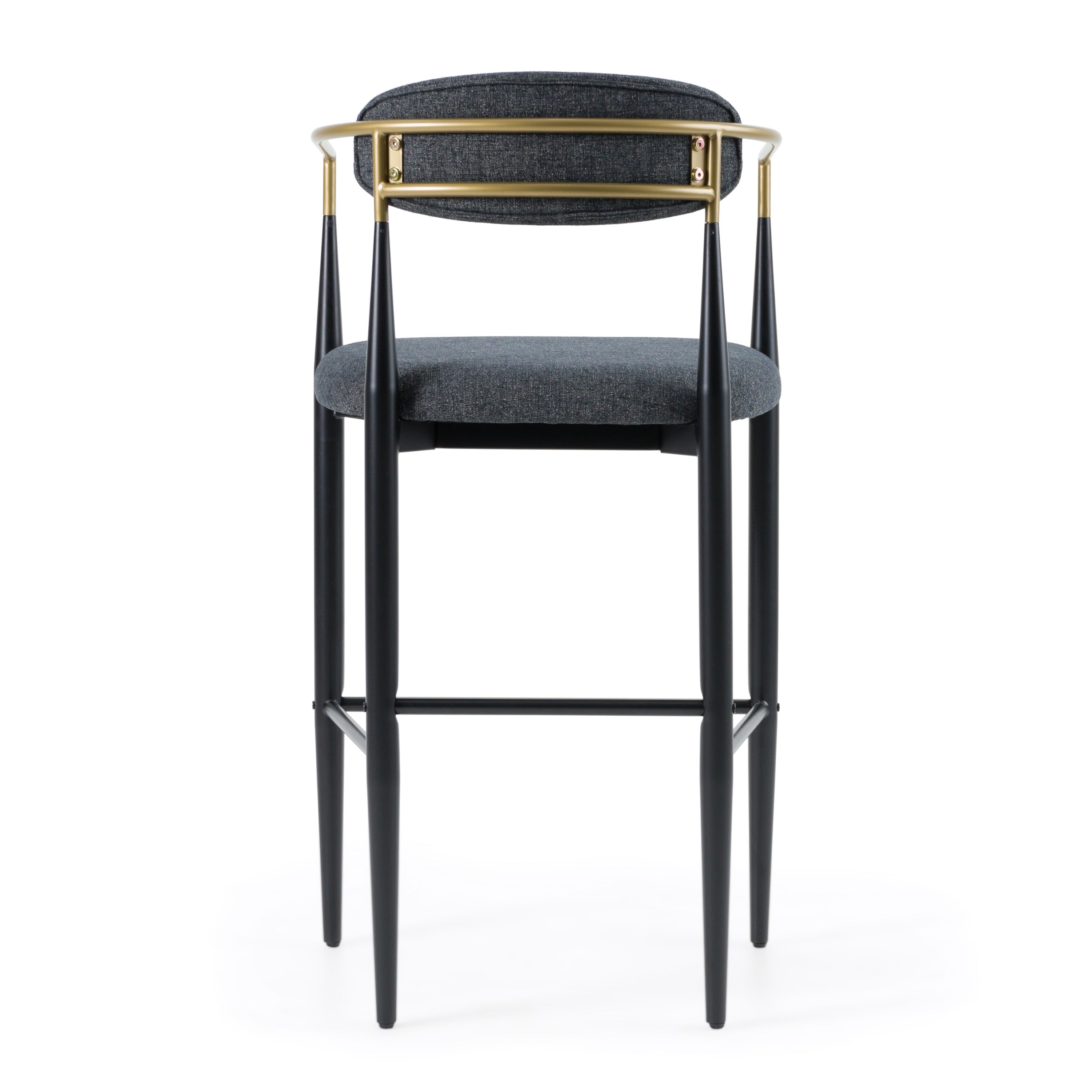 Buchtel - Mid-Century Modern Dark Grey + Gold Arm + Black Bar Chair - image 3