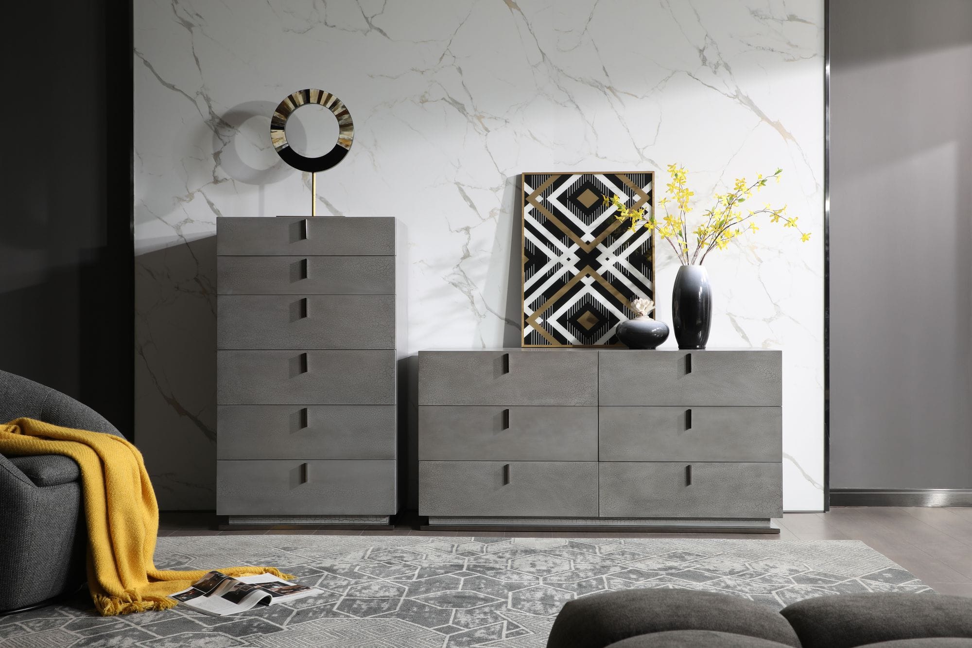 Buckley - Modern Grey Crackle Chest - image 3