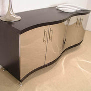 Waves Collection Modern Glass w/Chrome Stainless Steel Dining Table - image 2