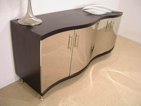 Waves Collection Modern Glass w/Chrome Stainless Steel Dining Table - image 2