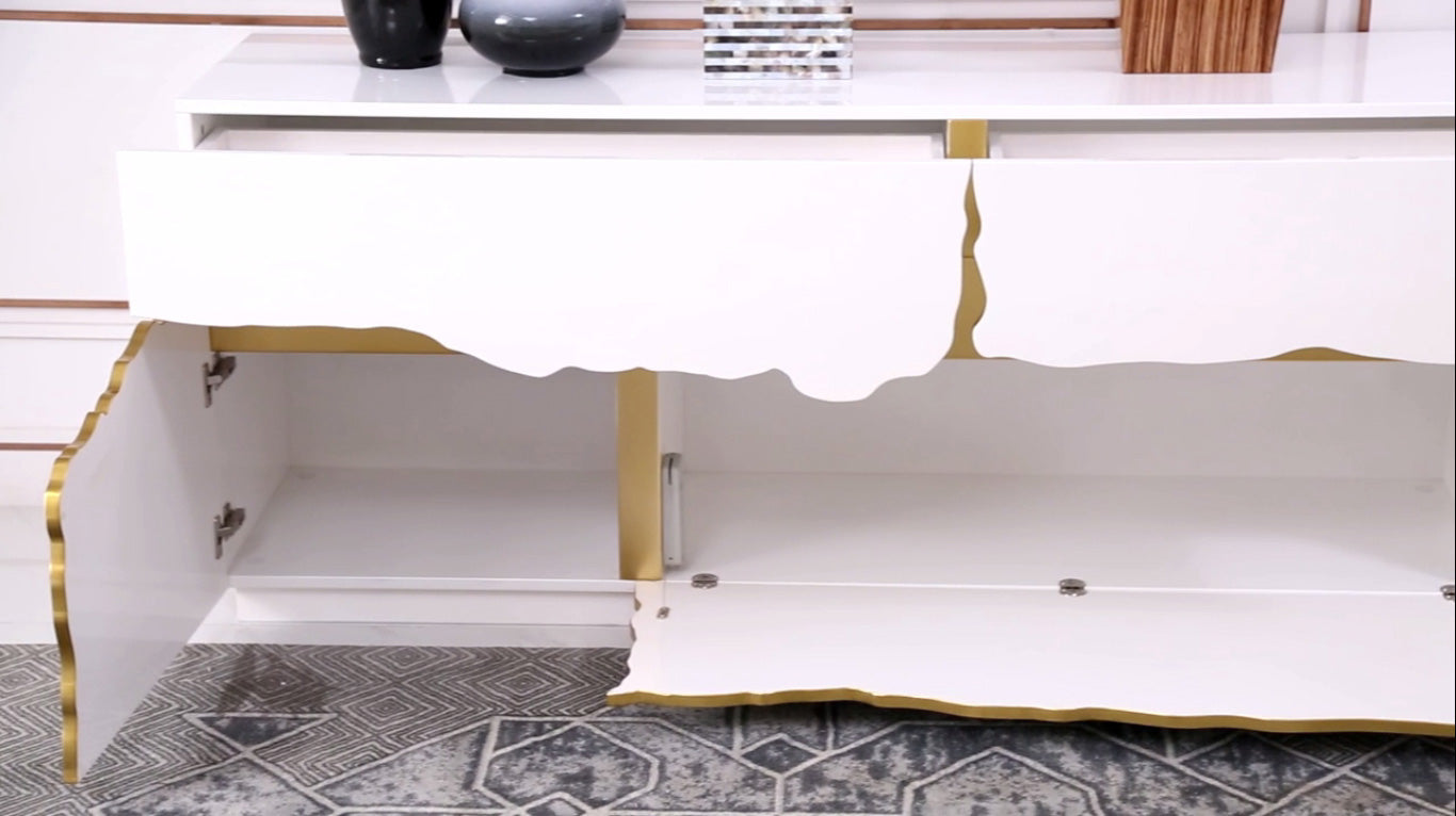 Aspen Modern White & Gold Buffet - image 3