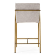 Burnham- Contemporary Light Grey Fabric + Brass Counter Stool - image 5