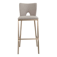 Burton - Glam Greige Fabric + Brass Bar Stool (Set of 2) - image 5