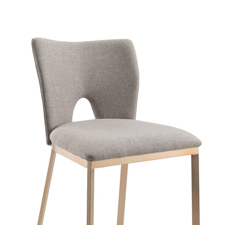 Burton - Glam Greige Fabric + Brass Bar Stool (Set of 2) - image 2
