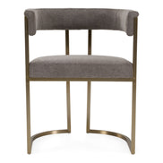 Byron - Modern Grey Fabric + Antique Brass Dining Chair - image 4