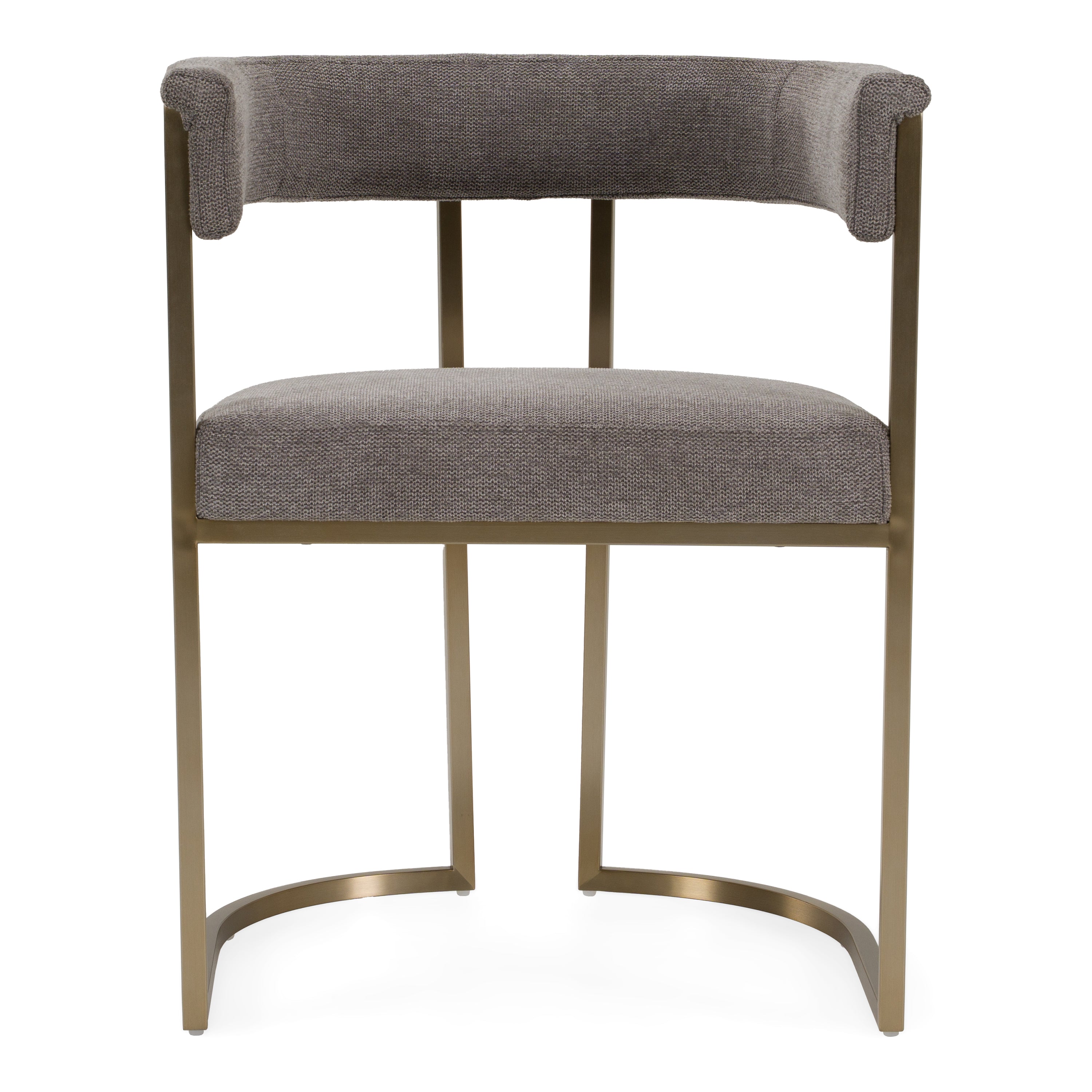 Byron - Modern Grey Fabric + Antique Brass Dining Chair - image 4