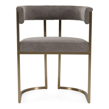 Byron - Modern Grey Fabric + Antique Brass Dining Chair - image 4