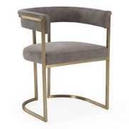 Byron - Modern Grey Fabric + Antique Brass Dining Chair - image 5