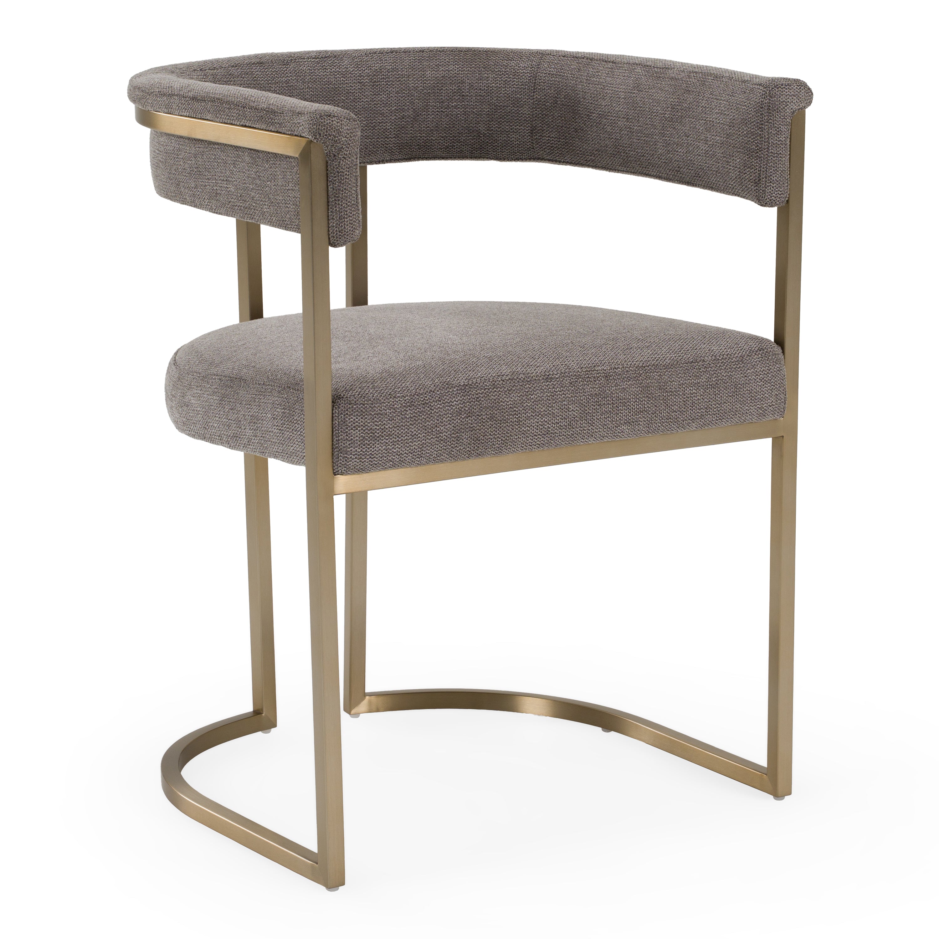 Byron - Modern Grey Fabric + Antique Brass Dining Chair - image 5