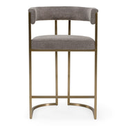 Byron - Modern Grey Fabric + Antique Brass Counter Chair - image 4