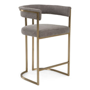 Byron - Modern Grey Fabric + Antique Brass Counter Chair - image 5