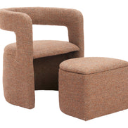 Atria Accent Chair & Ottoman Tawny Brown