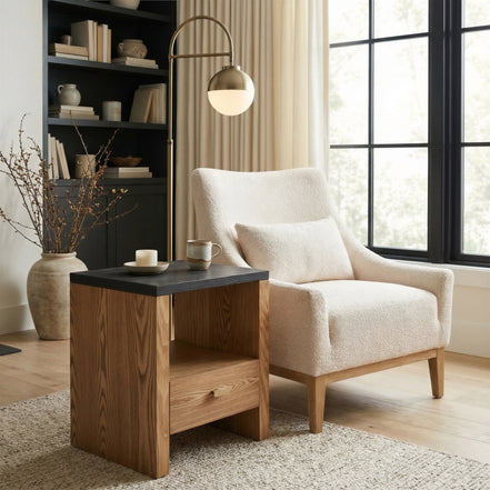 Waterloo Floor Lamp White & Bronze