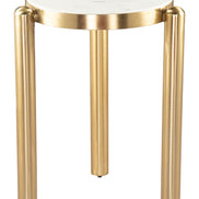 Noan Side Table White & Gold
