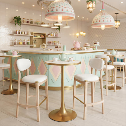 Bite Bar Table Beige & Gold