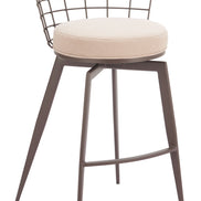 Saku Swivel Barstool Beige & Brown