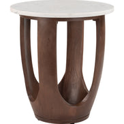 Vaan Side Table White & Walnut