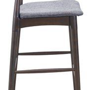 Tuzka Barstool (Set of 2) Gray & Espresso
