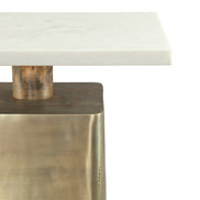 Nyra Side Table White & Brass
