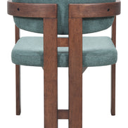 Poly Dining Chair Moss Gray & Walnut