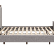 Somune King Bed Gray & Walnut