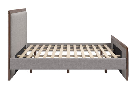 Somune King Bed Gray & Walnut