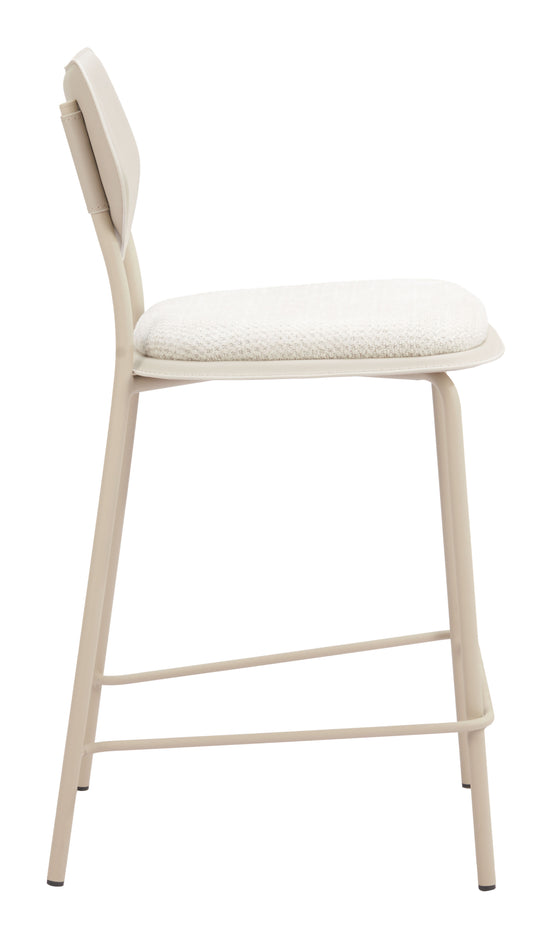 Zeal Counter Stool (Set of 4) Light Gray & Beige