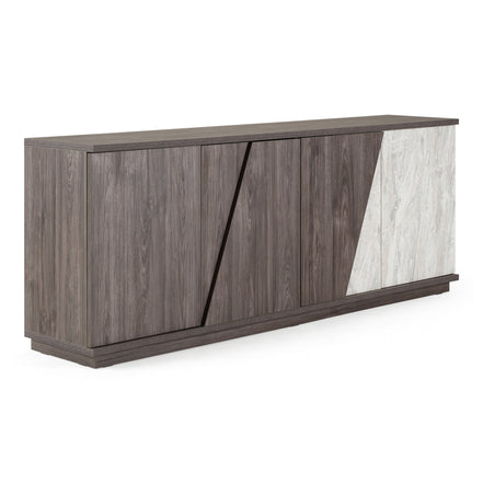 Cairo - Modern Grey Elm and White/Grey Marble Pattern Buffet - image 3