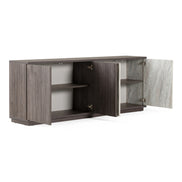 Cairo - Modern Grey Elm and White/Grey Marble Pattern Buffet - image 4