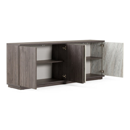 Cairo - Modern Grey Elm and White/Grey Marble Pattern Buffet - image 4