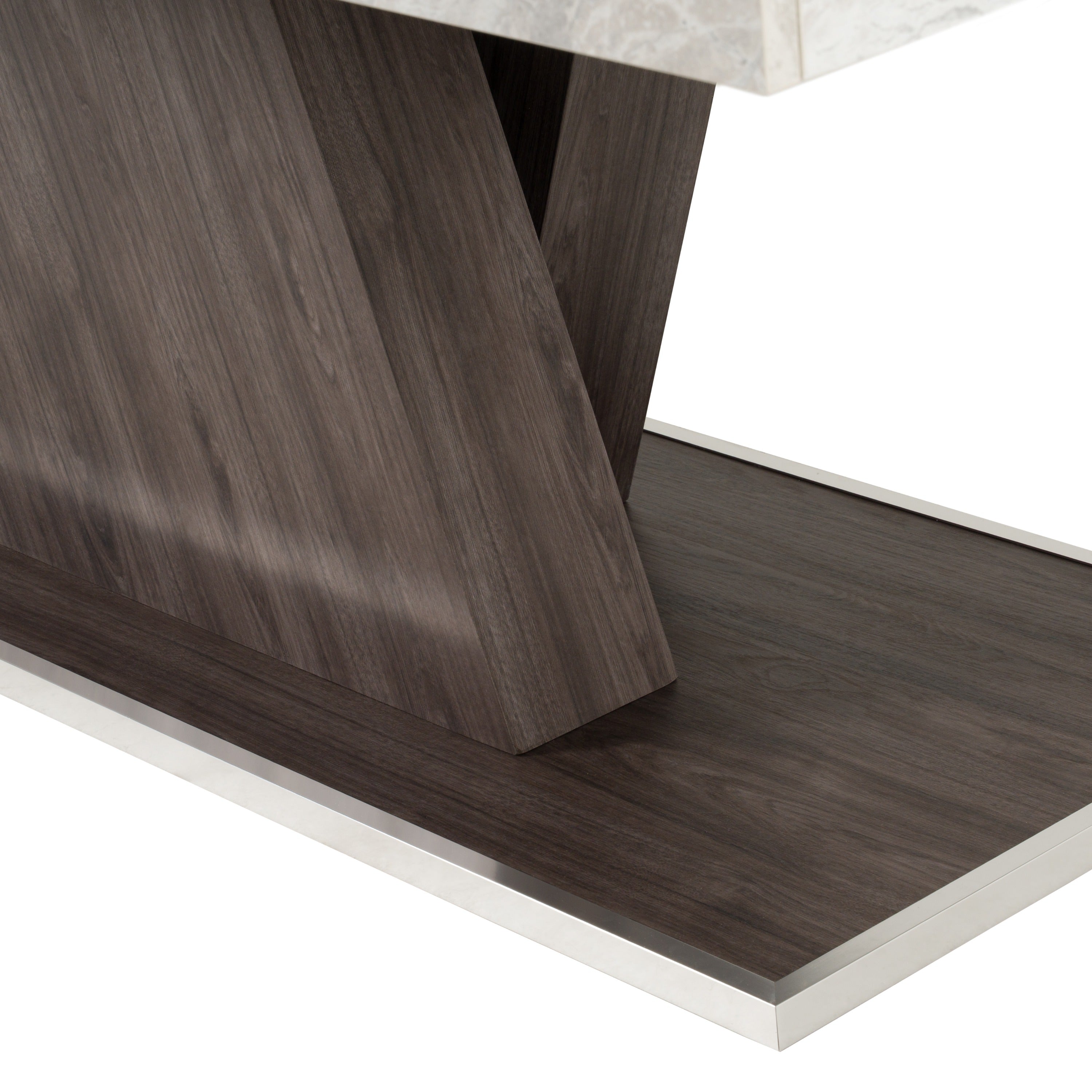 Cairo - Italian Modern Faux Marble & Pecan Elm Extendable Dining Table - image 5