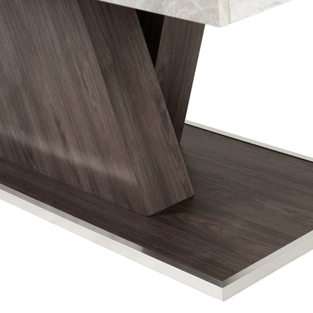 Cairo - Italian Modern Faux Marble & Pecan Elm Extendable Dining Table - image 5