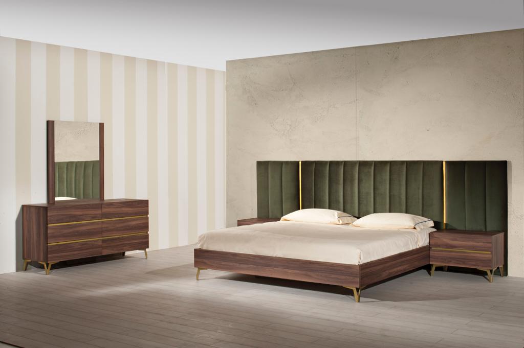 Calabria Modern Walnut Mirror - image 2