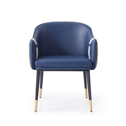 Calderon - Blue & Beige Vegan Leather Dining Chair