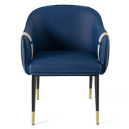 Calderon - Blue & Beige Vegan Leather Dining Chair - image 3