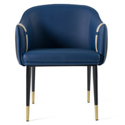 Calderon - Blue & Beige Vegan Leather Dining Chair - image 4