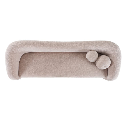 Calico - Contemporary Beige Pebble Fabric 3-Seat Sofa - image 2