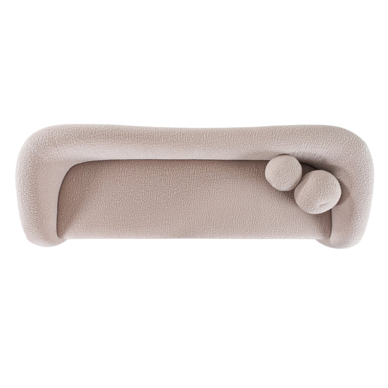 Calico - Contemporary Beige Pebble Fabric 3-Seat Sofa - image 2