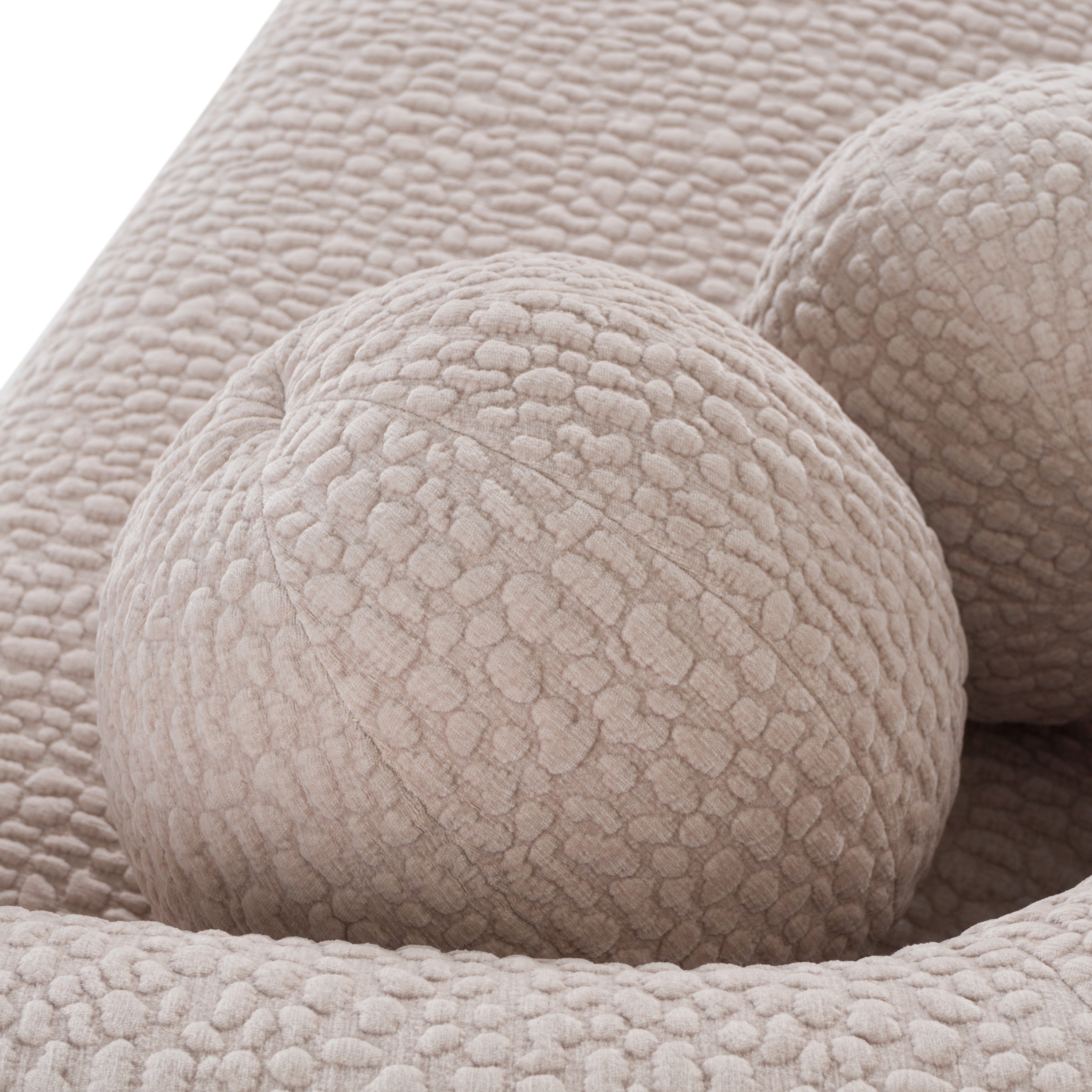 Calico - Contemporary Beige Pebble Fabric 3-Seat Sofa - image 5