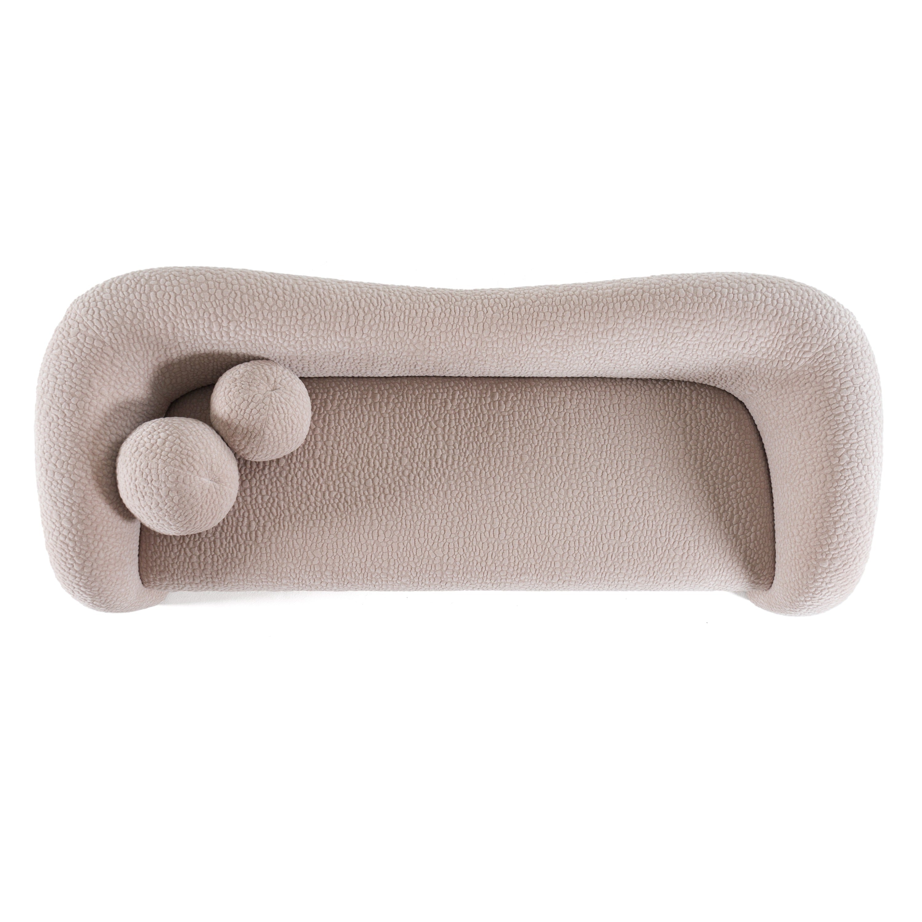 Calico - Contemporary Beige Pebble Fabric 4-Seat Sofa - image 2