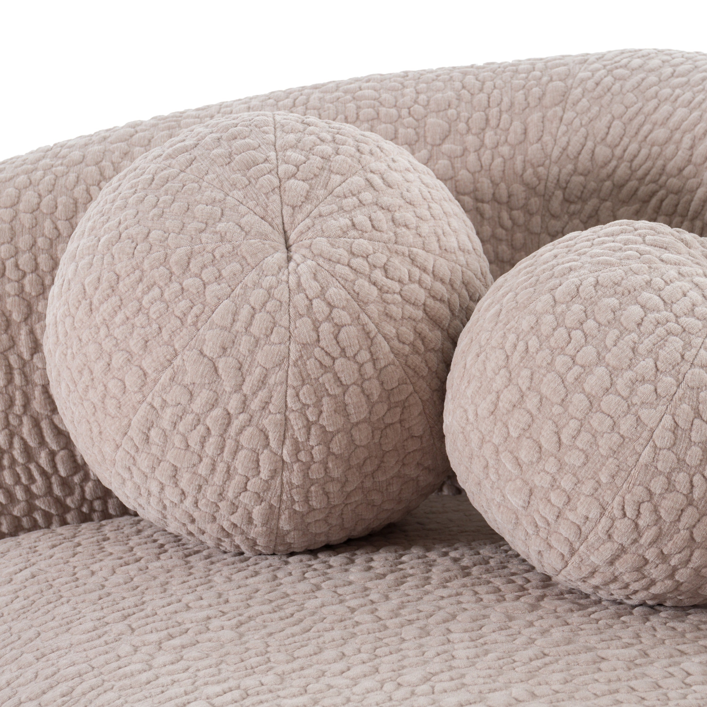 Calico - Contemporary Beige Pebble Fabric 4-Seat Sofa - image 5