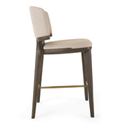 Calvary - Mid-Century Modern Beige Vegan Leather + Grey Ash Counter Chair - image 4
