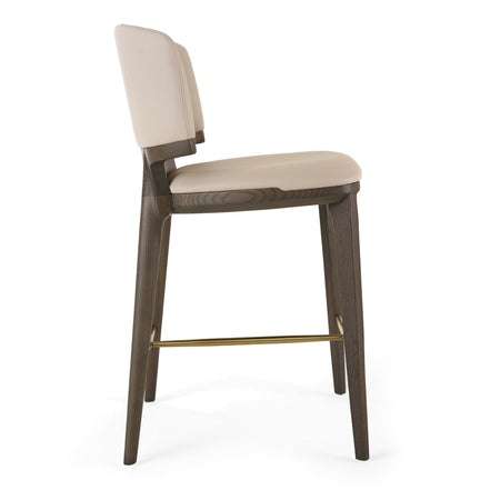 Calvary - Mid-Century Modern Beige Vegan Leather + Grey Ash Counter Chair - image 4