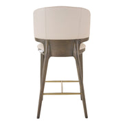 Calvary - Mid-Century Modern Beige Vegan Leather + Grey Ash Counter Chair - image 5