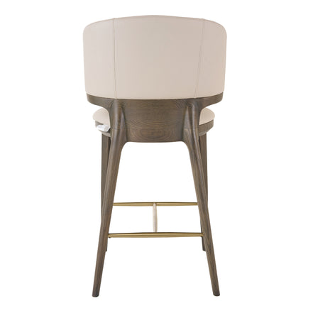 Calvary - Mid-Century Modern Beige Vegan Leather + Grey Ash Counter Chair - image 5